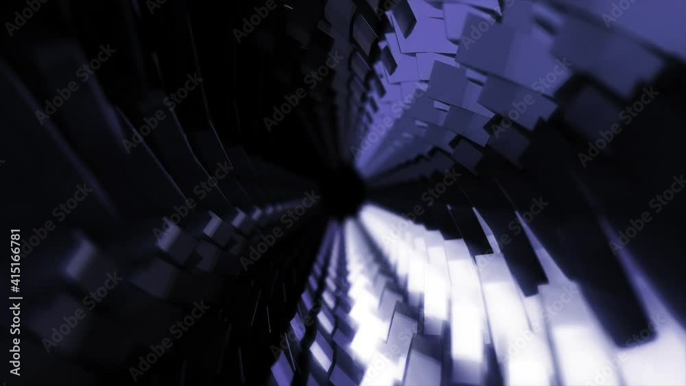 Sticker abstract background 3d animation shiny structure rotating morphing and transforming in space seamles