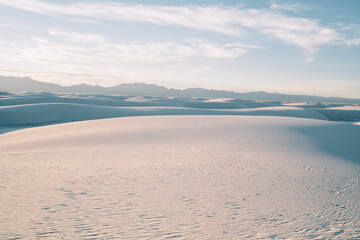 Lonely white desert landscape in daylight