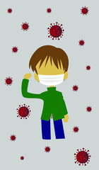 Flat design campaign fight with COVID-19 for the better world (vertical)