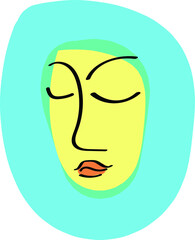 A northerner woman with closed eyes is dressed warmly