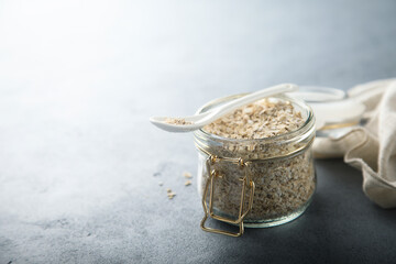 Healthy organic oats in a jar
