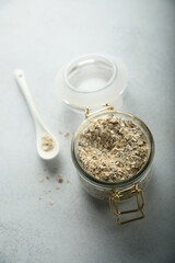 Healthy organic oats in a jar
