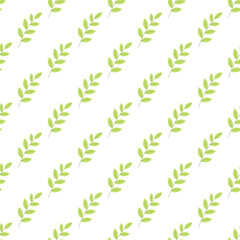 Obraz premium Seamless decorative template texture with green leaves. Seamless leaf pattern.
