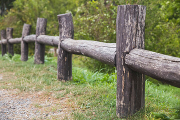 Wooden bump stop in the in the Carpathian region Ukraine