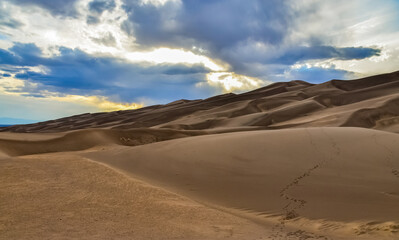 Fototapeta na wymiar Desert landscape, Great Sand Dunes National Park, Colorado, US