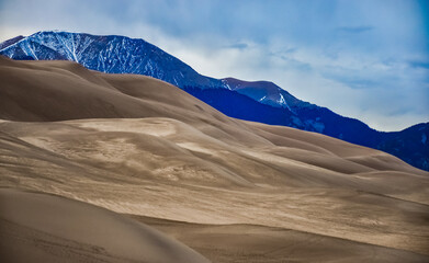 Fototapeta na wymiar Desert landscape, Great Sand Dunes National Park, Colorado, US