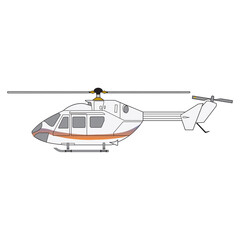 Helicopter detailed silhouette. Vector EPS 10 isolated on a white background