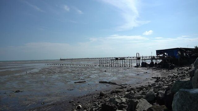 Beautiful sunset view of Tanjung Sepat. Tanjung Sepat is a small and vibrant fishing village in Selangor