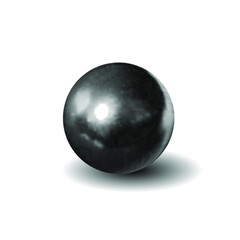 Vector Black 3D Sphere Isolated on White Background, Blank Mockup, Realistic Ball, Vector Illustration.
