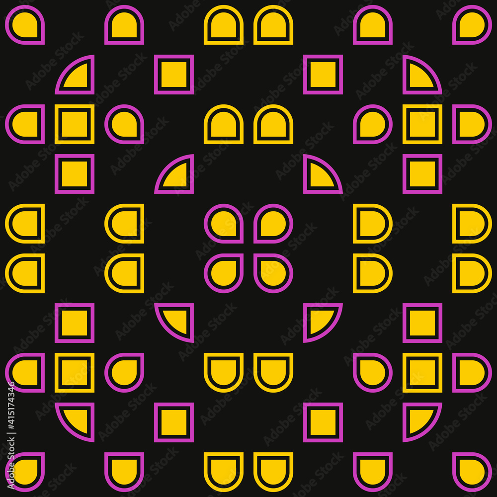 Aufkleber pink and yellow abstract ornament pattern. vector pink yellow ornament pattern.