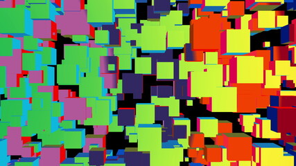 Colorful Wall Of many Cubes