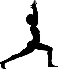 silhouette of a person doing yoga- crescent lunge pose