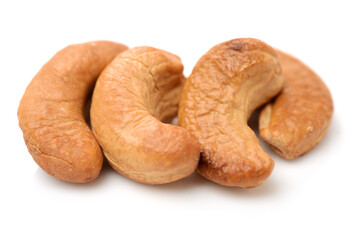 cashew nuts on white background 