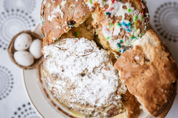 Easter cake and easter egg.