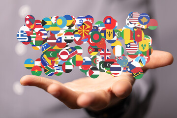 international counties flags - 3D realistic.