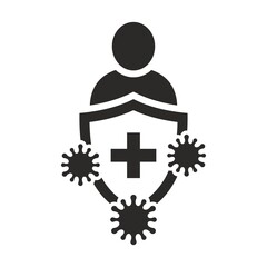 Immune system icon. Virus protection. Immunity. Vector icon isolated on white background.