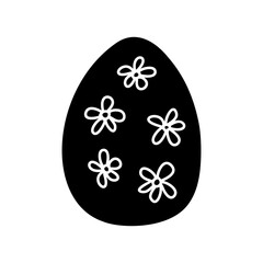 Easter egg doodle illustration isolated on white background.