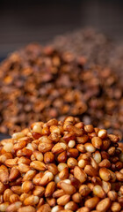 A slide of peeled yellow pine nuts. 