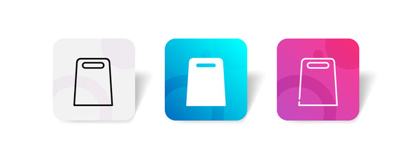 paper bag icon set in line, solid, glyph, 3d gradient style