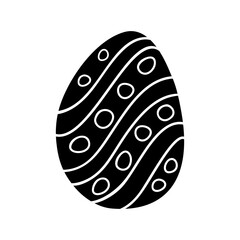 Easter egg doodle illustration isolated on white background.