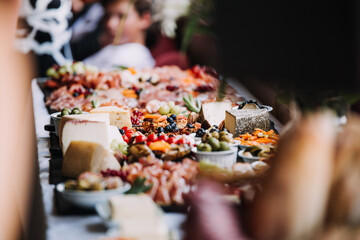 food on a table at a family party