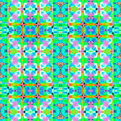 Tie Dye Grunge. Chinese Ornament. Green