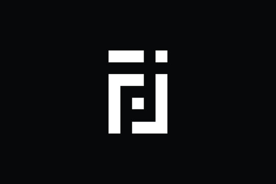 FJ logo letter design on luxury background. JF logo monogram initials letter concept. FJ icon logo design. JF elegant and Professional letter icon design on black background. J F FJ JF