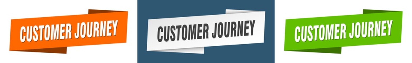 customer journey banner. customer journey ribbon label sign set