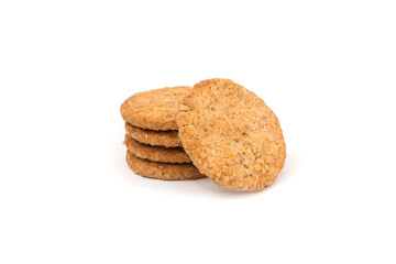 cereal cookies isolated on white background.