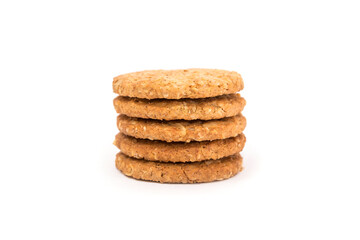cereal cookies isolated on white background.