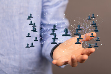 hierarchy connection team group digital