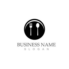 spoon and fork logo and symbol vector image