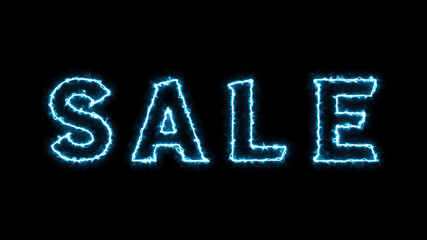 electric neon sale text  blue