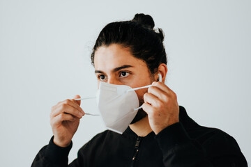 latin man wearing face mask