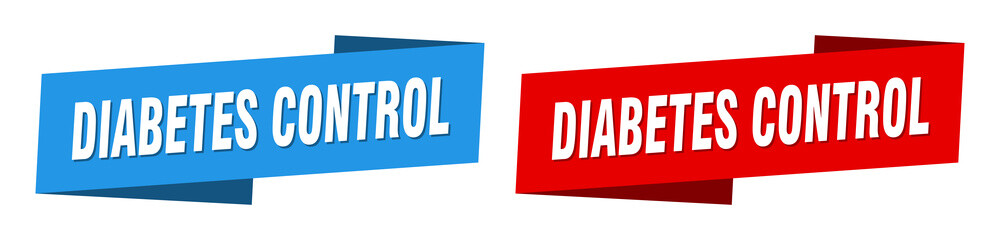 diabetes control banner. diabetes control ribbon label sign set