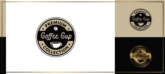 READY TO USE: logo cafe, coffee, mobile, shop, cafeteria, food truck. Professional, elegant and modern sign, vector illustration. - 415183101