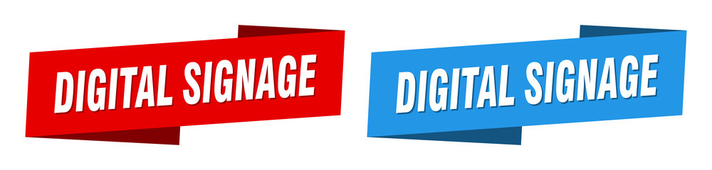 digital signage banner. digital signage ribbon label sign set