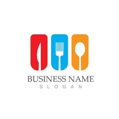 spoon and fork logo and symbol vector image