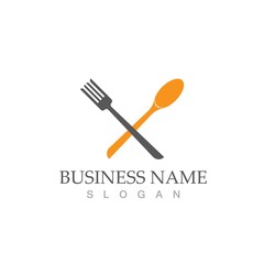 spoon and fork logo and symbol vector image