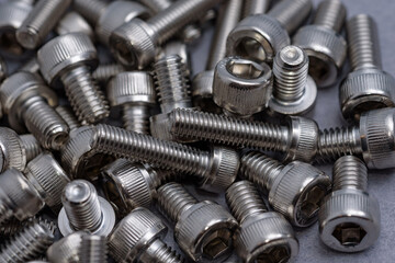 Lots of hexagon socket head cap screw (Gray background)