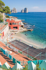 Fototapeta premium Marina Piccola (in English small port, also called Marina di Mulo) is a port located on the south coast of the island of Capri. 