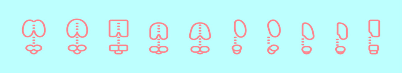 set of ribcage cartoon icon design template with various models. vector illustration isolated on blue background