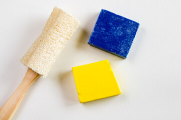 Low waste hygiene objects on the white background