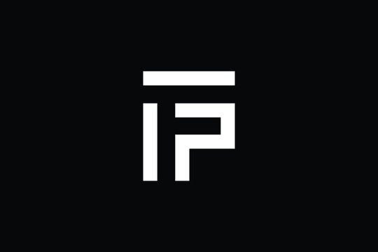FP logo letter design on luxury background. PF logo monogram initials letter concept. FP icon logo design. PF elegant and Professional letter icon design on black background. F P PF FP