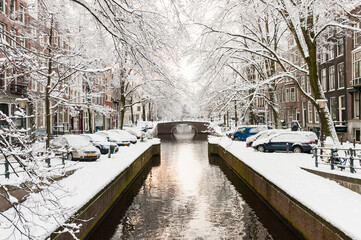 Obraz premium Amsterdam in de winter, Amsterdam in winter