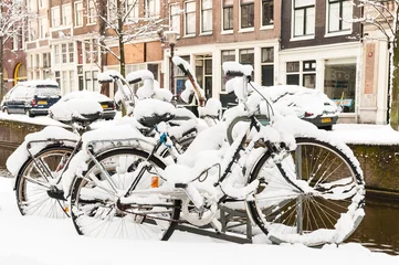 Foto auf Leinwand Amsterdam in de winter, Amsterdam in winter © AGAMI