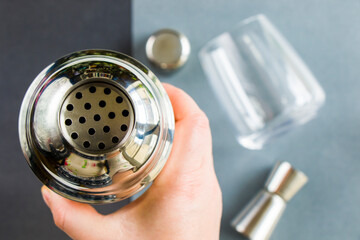 Barmen mixer and shaker, metal accessory, drink mixer