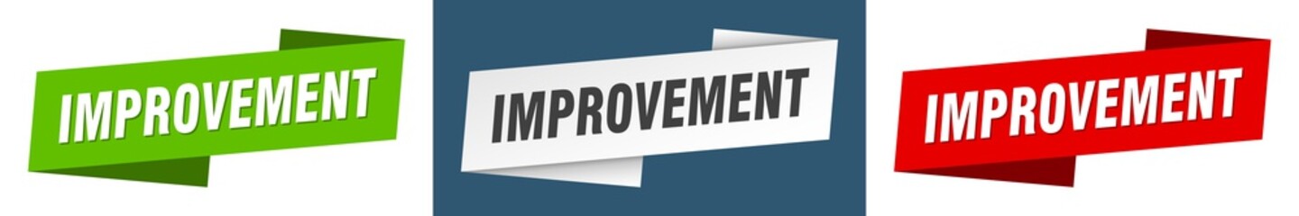 improvement banner. improvement ribbon label sign set