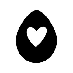 Easter egg doodle illustration isolated on white background.