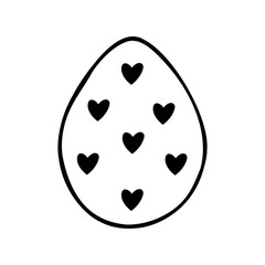 Easter egg doodle illustration isolated on white background.